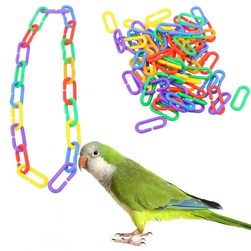 100pcs Chaîne En Plastique C-clips Crochet Jouets D'oiseaux