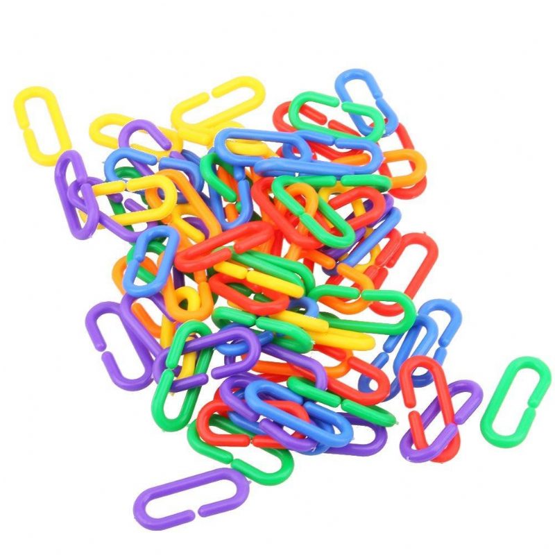 100pcs Chaîne En Plastique C-clips Crochet Jouets D'oiseaux