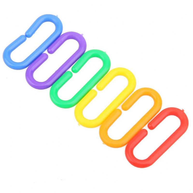 100pcs Chaîne En Plastique C-clips Crochet Jouets D'oiseaux