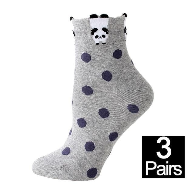 3 Paires De Chaussettes À Pois Imprimé Animal