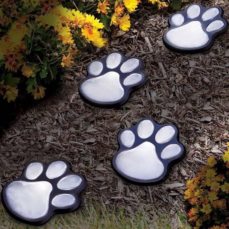 4 Lampes Solaires Pattes De Chat