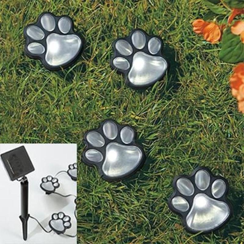 4 Lampes Solaires Pattes De Chat