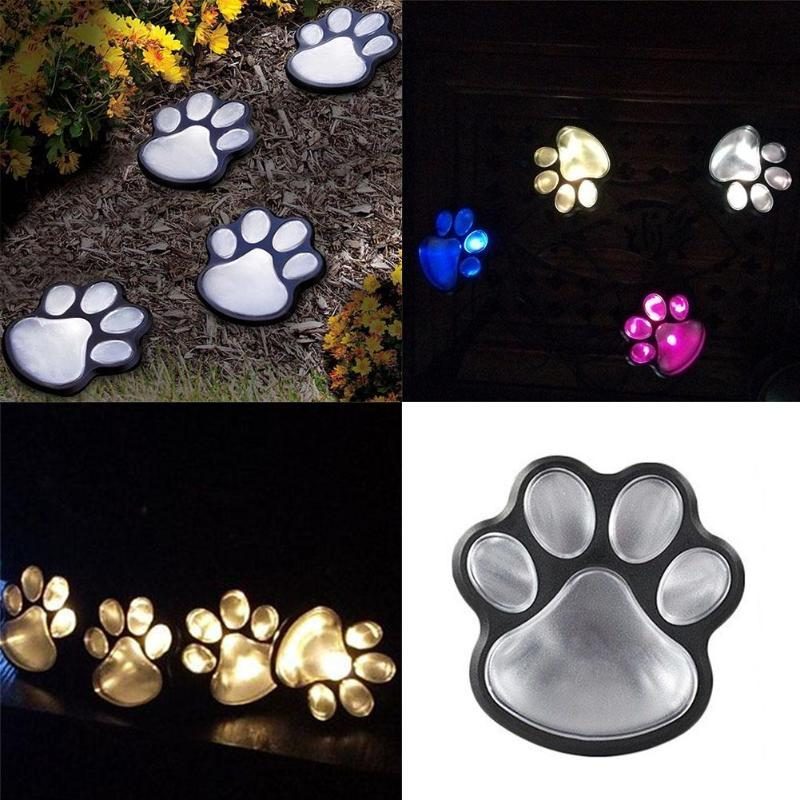 4 Lampes Solaires Pattes De Chat