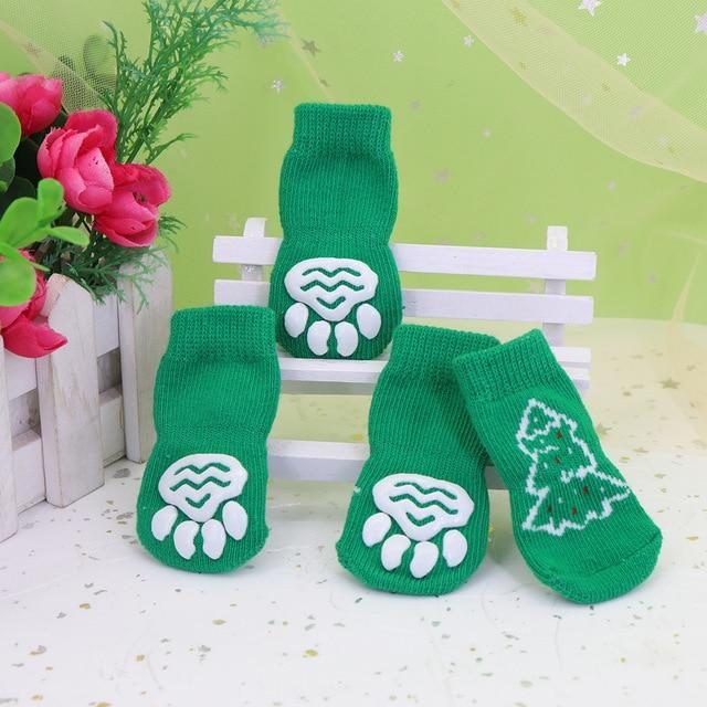 4pcs Chaussettes Mignonnes Pour Animaux De Compagnie De Noël