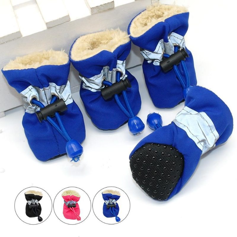 4pcs Chaussures De Chien Imperméables Et Antidérapantes