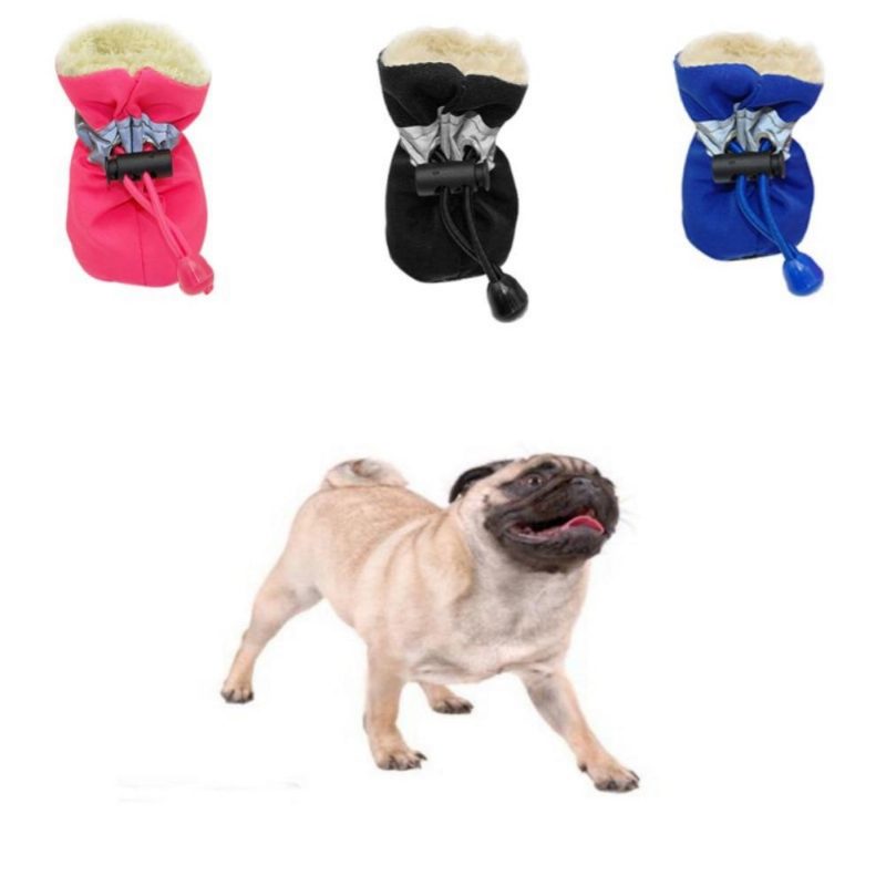 4pcs Chaussures De Pluie Antidérapantes Pour Chien De Compagnie