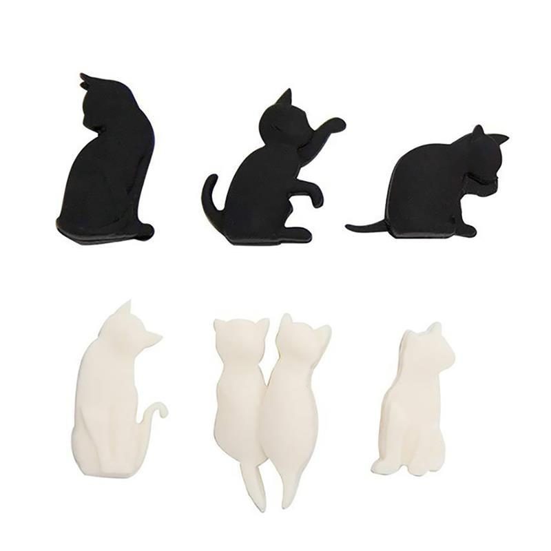 6pcs Breloques En Verre De Chat Mignon