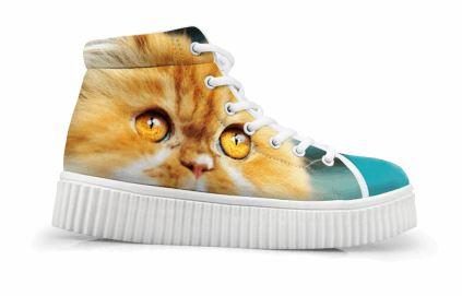 Adorable Chat Orange Imprimant Des Chaussures Décontractées À Fond Épais