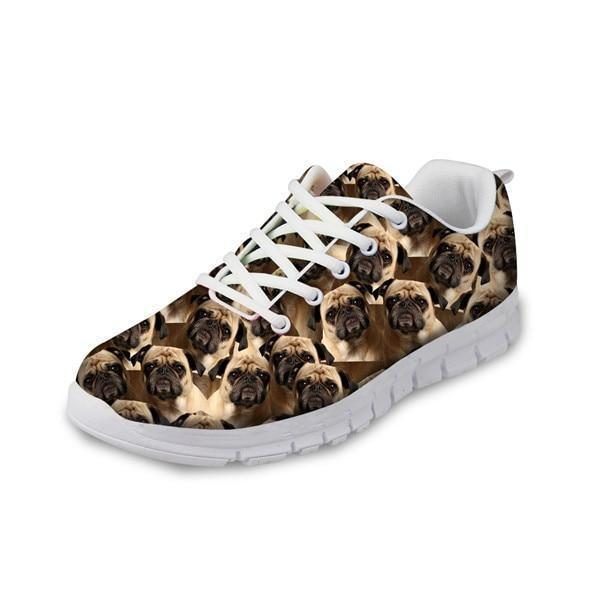 Adorable Chien 3d Imprimé Femmes Toile Chaussures À Lacets