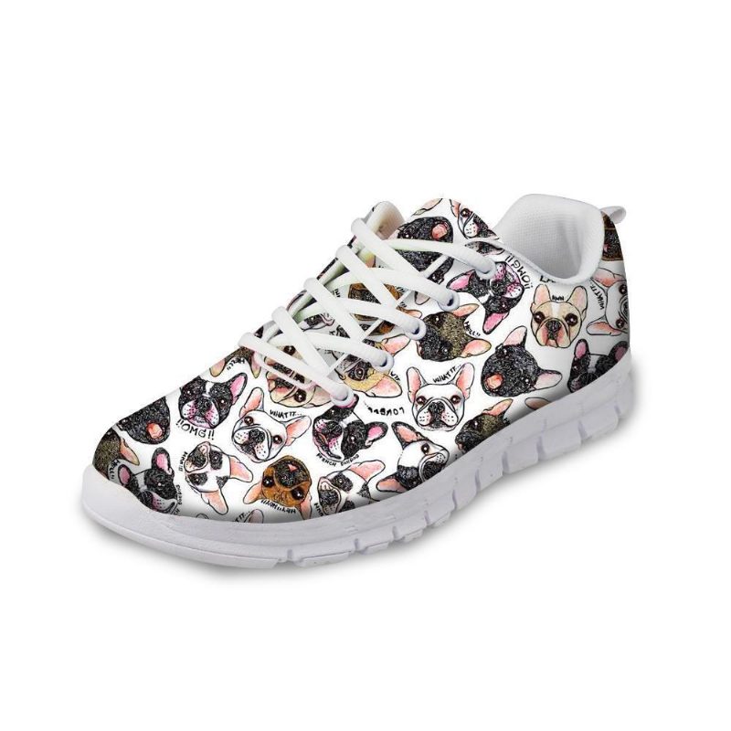 Adorable Chien 3d Imprimé Femmes Toile Chaussures À Lacets