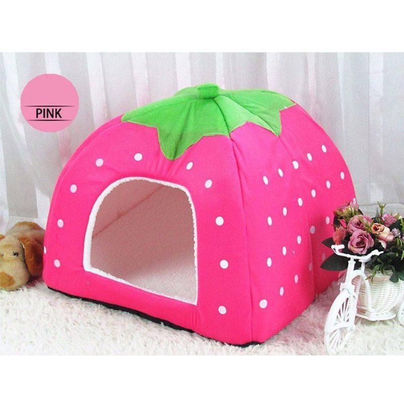 Adorable Lit De Maison Pour Chat Fraise