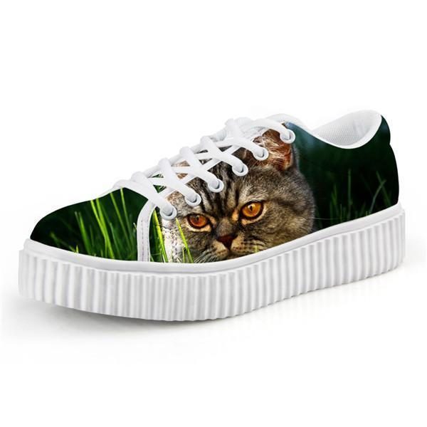 Adorables Chaussures Creepers À Lacets Pour Chat