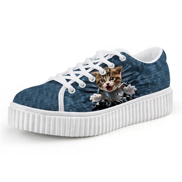 Adorables Chaussures Creepers À Lacets Pour Chat