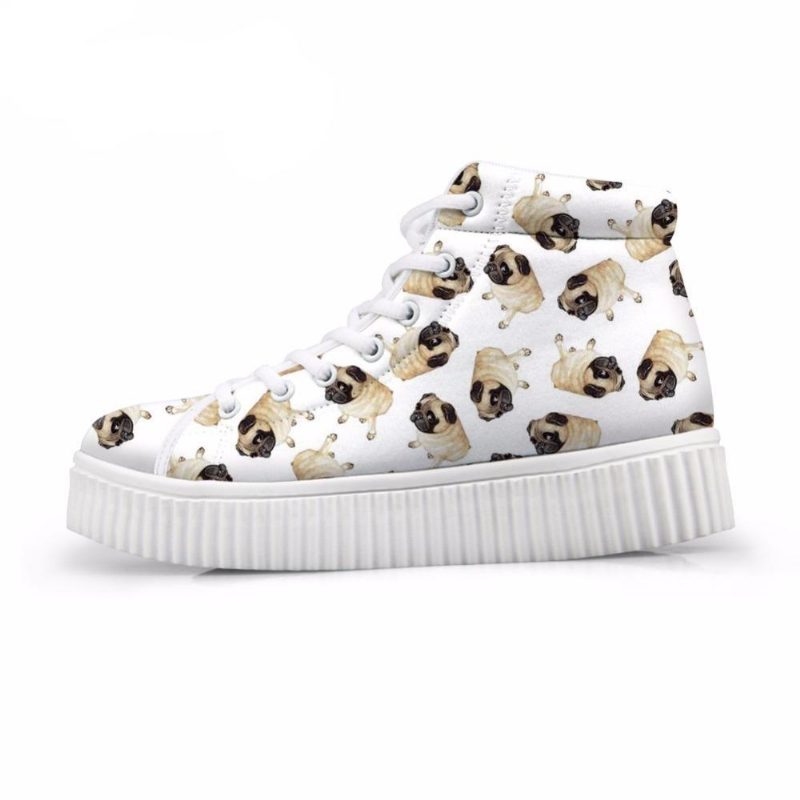 Adorables Chaussures Creepers À Plateforme Plate À Imprimé Chien