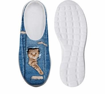 Adorables Chaussures Plates-formes De Loisirs Imprimées De Chat