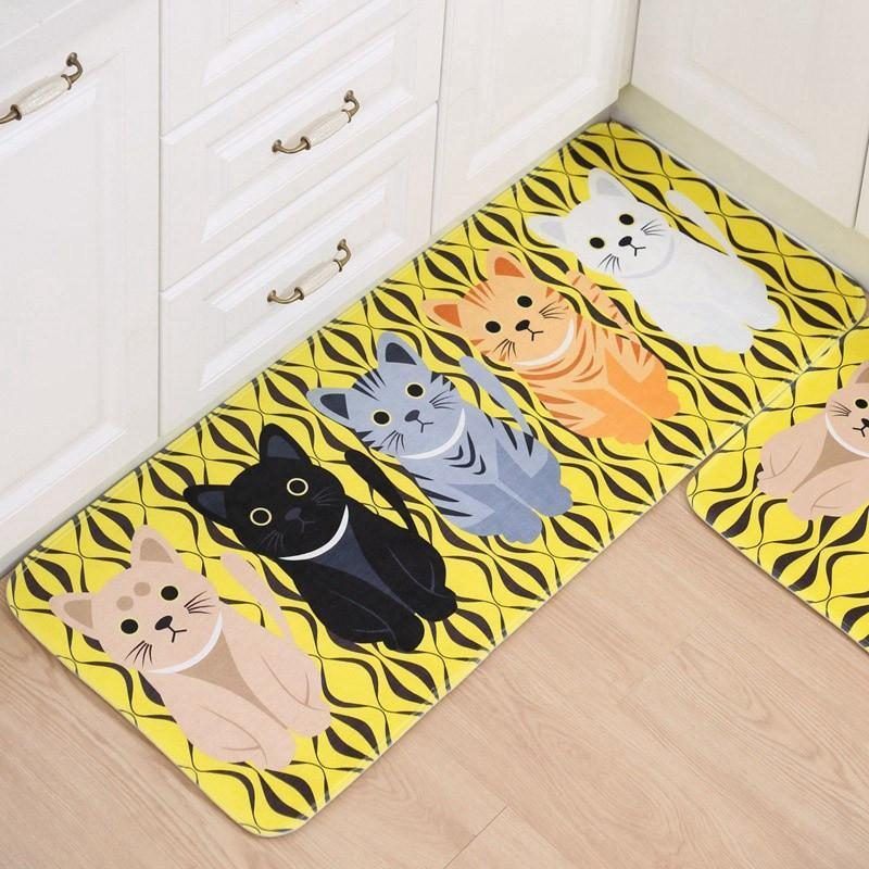 Adorables Tapis À Imprimé Chat Avec Tapete Antidérapante