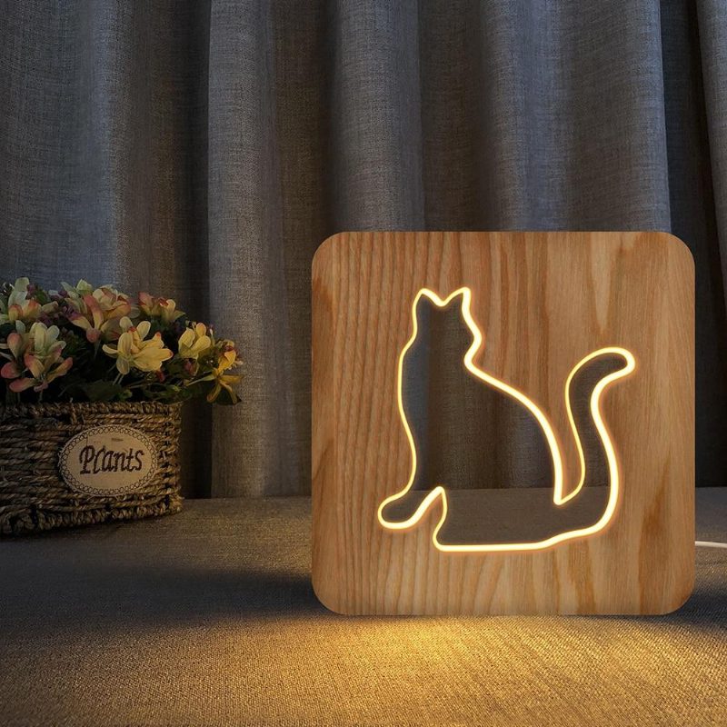 Animal Mignon Lampe En Bois 3d