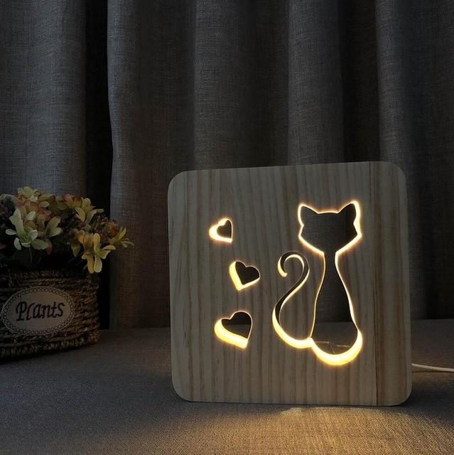 Animal Mignon Lampe En Bois 3d