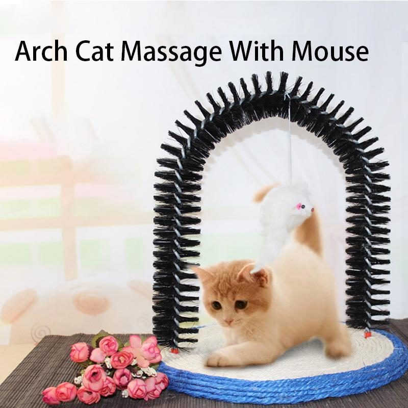 Arch Cat Massage Pet Auto Brooming Avec Sisal Round Base Scratcher Cat Toy