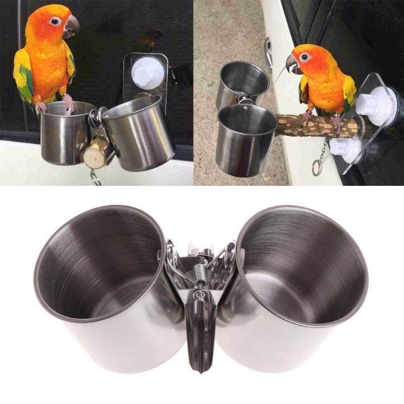 Assiette Pour Mangeoire À Oiseaux En Acier Inoxydable Avec Clip