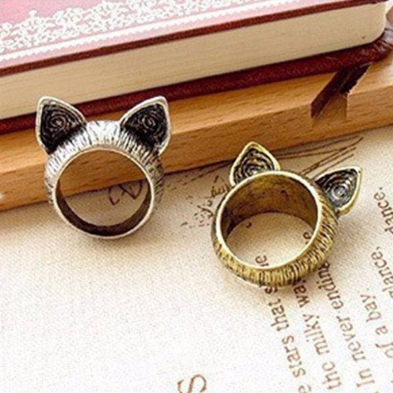 Bague Design Oreilles De Chat Vintage