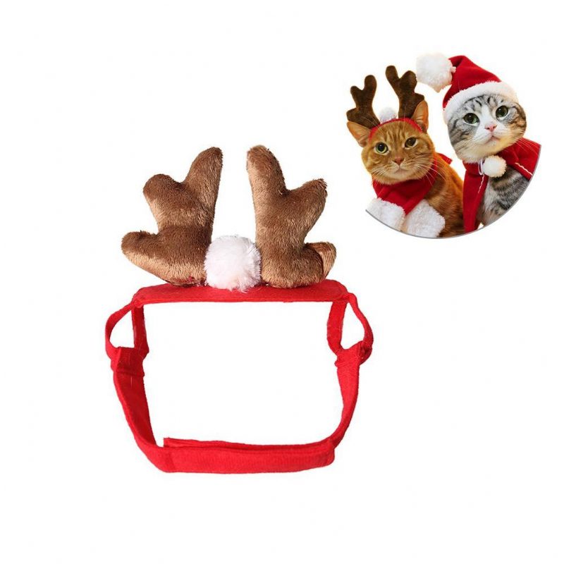 Bandeau De Noël Pour Animaux De Compagnie En Bois De Cerf