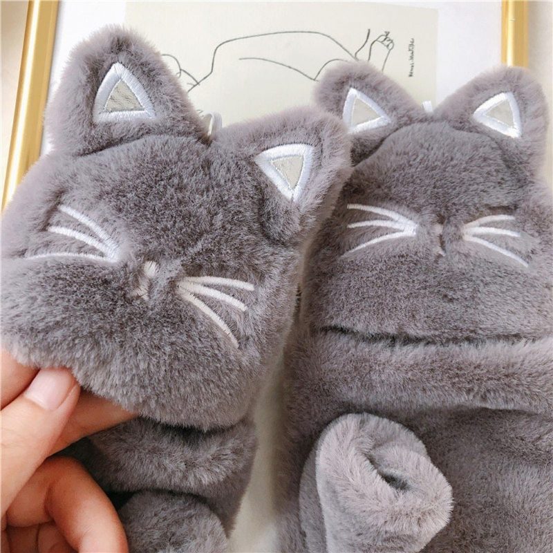 Beaux Gants En Peluche Chat