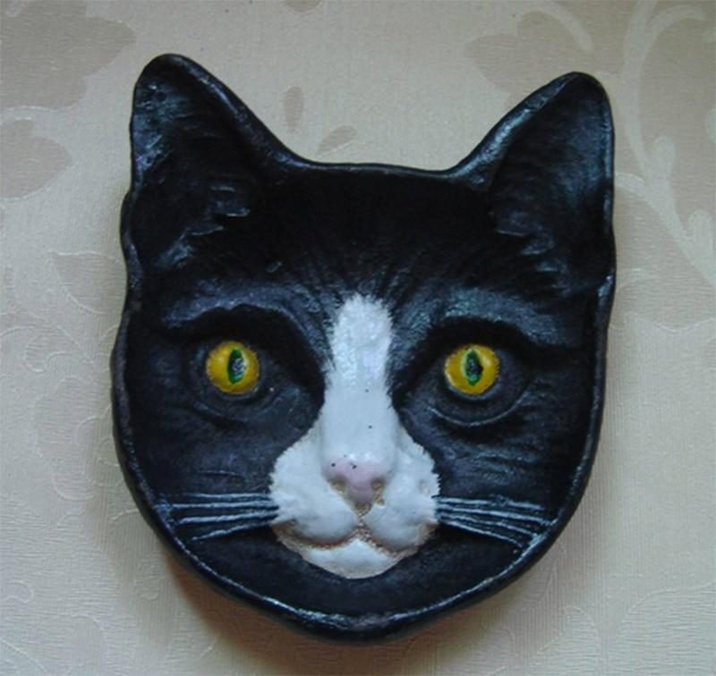 Boîte De Cendrier Visage De Chat