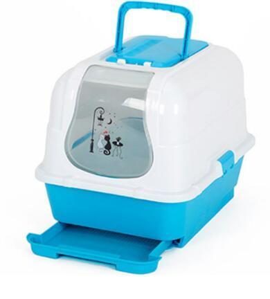 Boîte De Fermeture De Toilettes Pour Litière Pour Chat Double Fermée