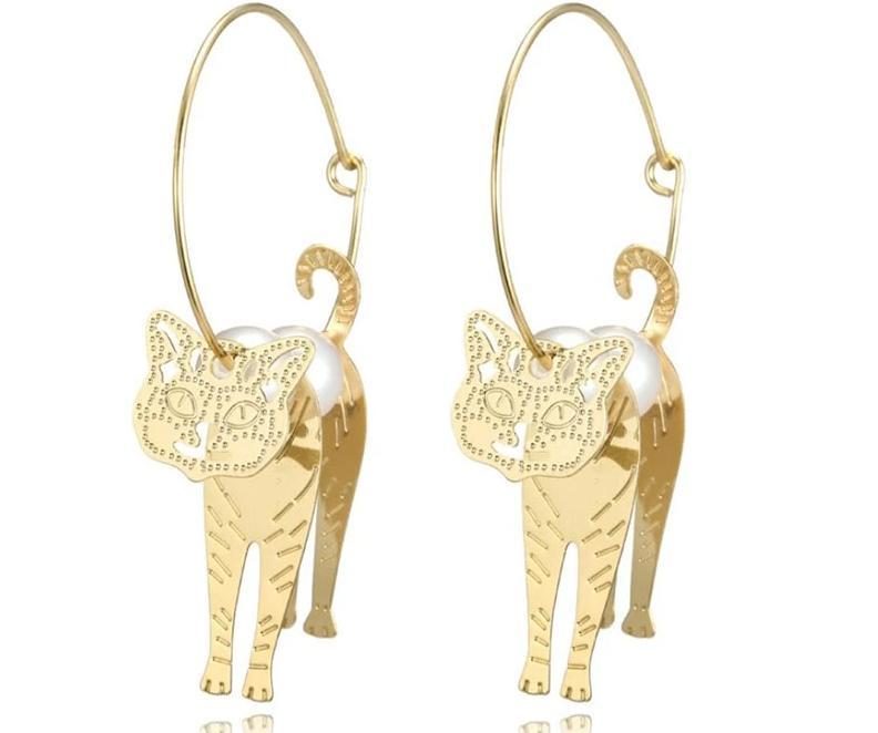 Boucles D'oreilles Chat 3d