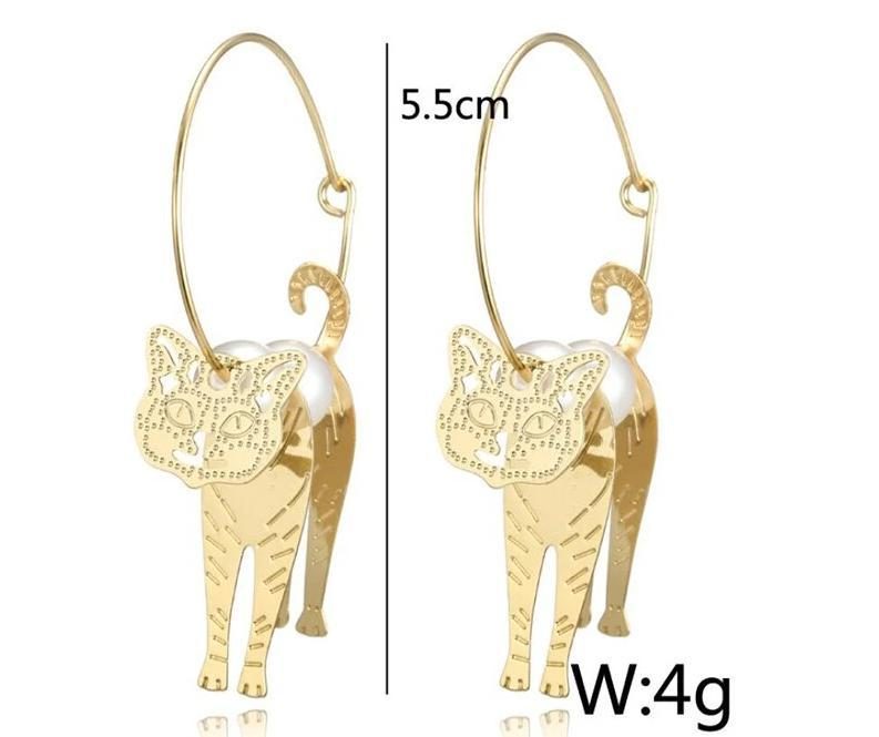 Boucles D'oreilles Chat 3d