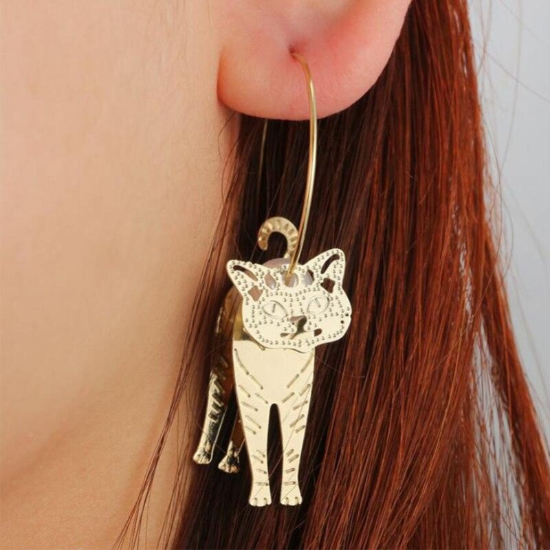 Boucles D'oreilles Chat 3d