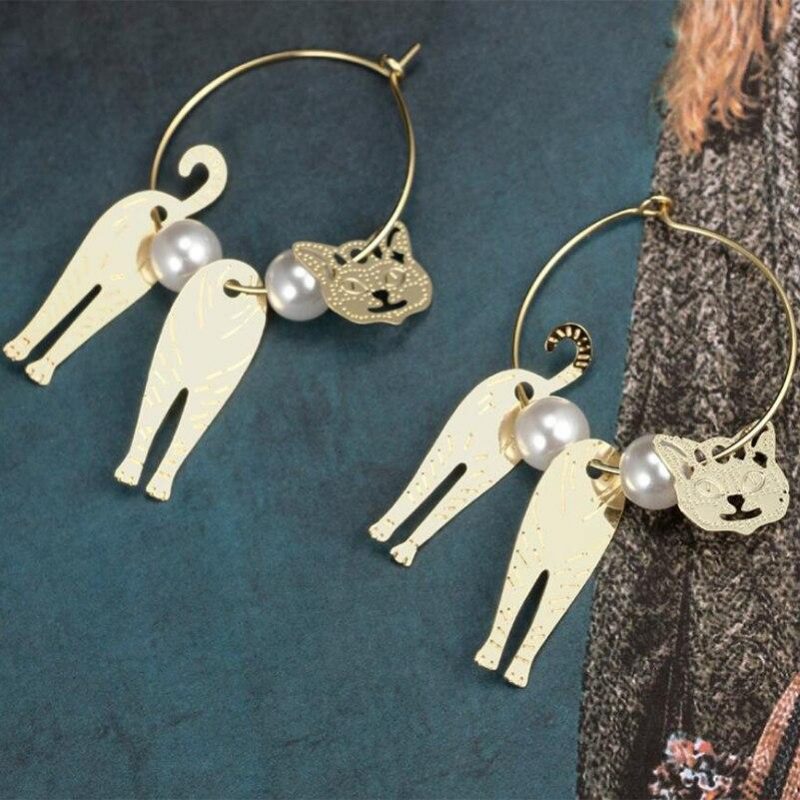 Boucles D'oreilles Chat 3d