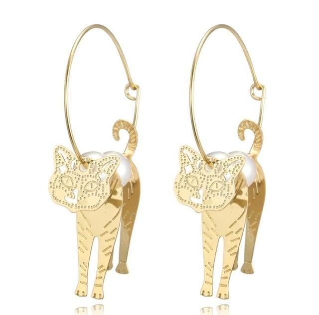 Boucles D'oreilles Chat 3d