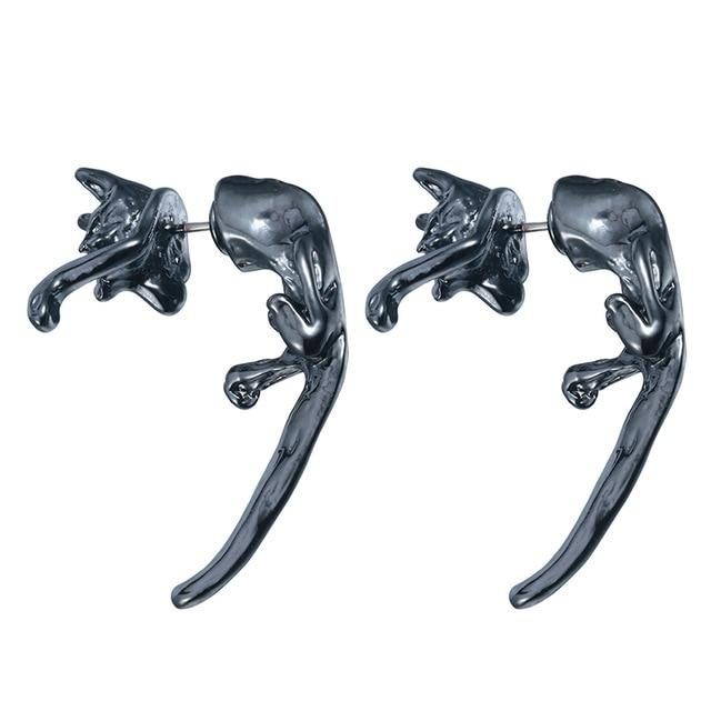 Boucles D'oreilles Chat 3d Vintage