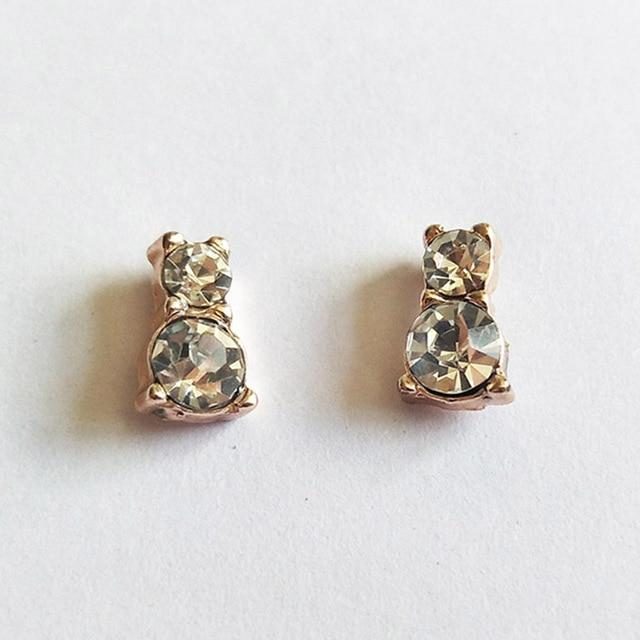 Boucles D'oreilles Chat En Pierre De Cristal