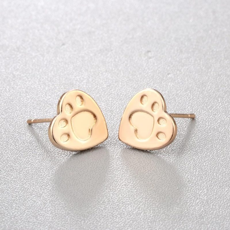 Boucles D'oreilles Coeur Empreinte De Patte