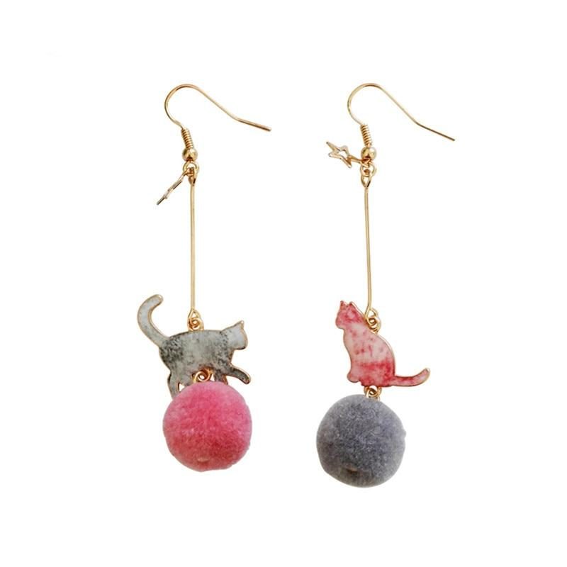 Boucles D'oreilles Créatives De Chat Coloré Mignon