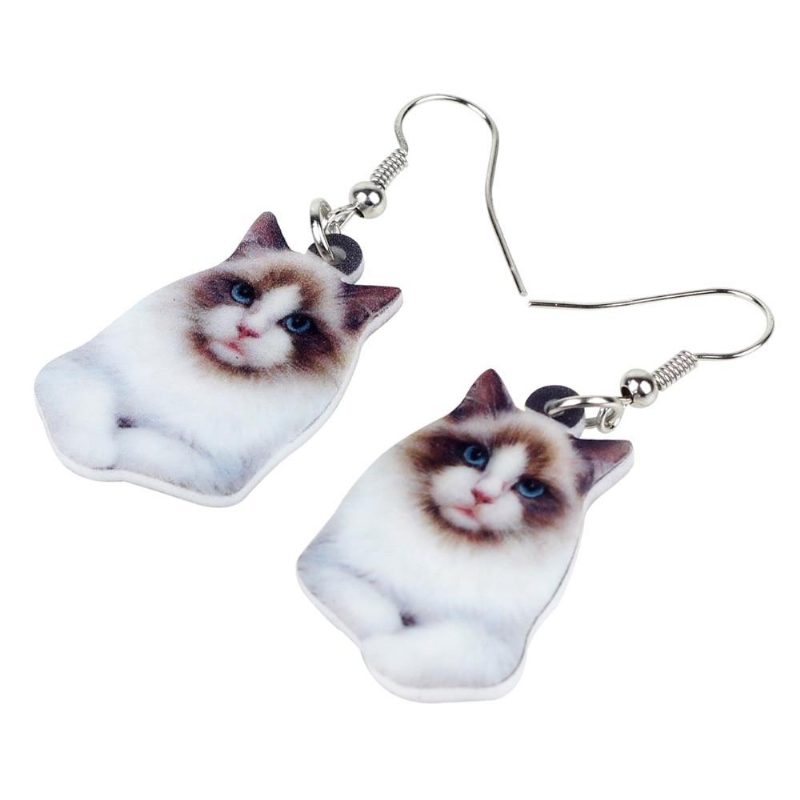 Boucles D'oreilles Élégantes Chat Siamois