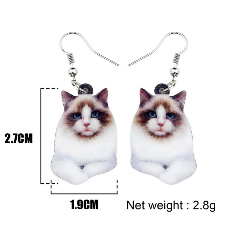 Boucles D'oreilles Élégantes Chat Siamois