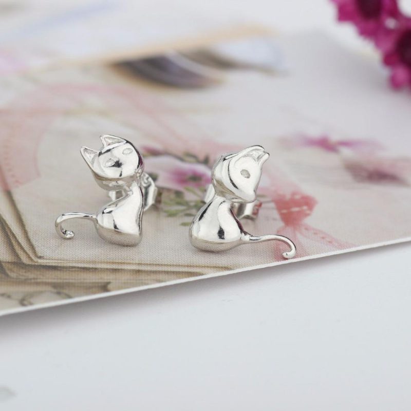 Boucles D'oreilles En Forme De Chat 3d