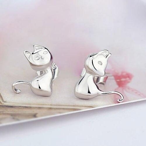 Boucles D'oreilles En Forme De Chat 3d