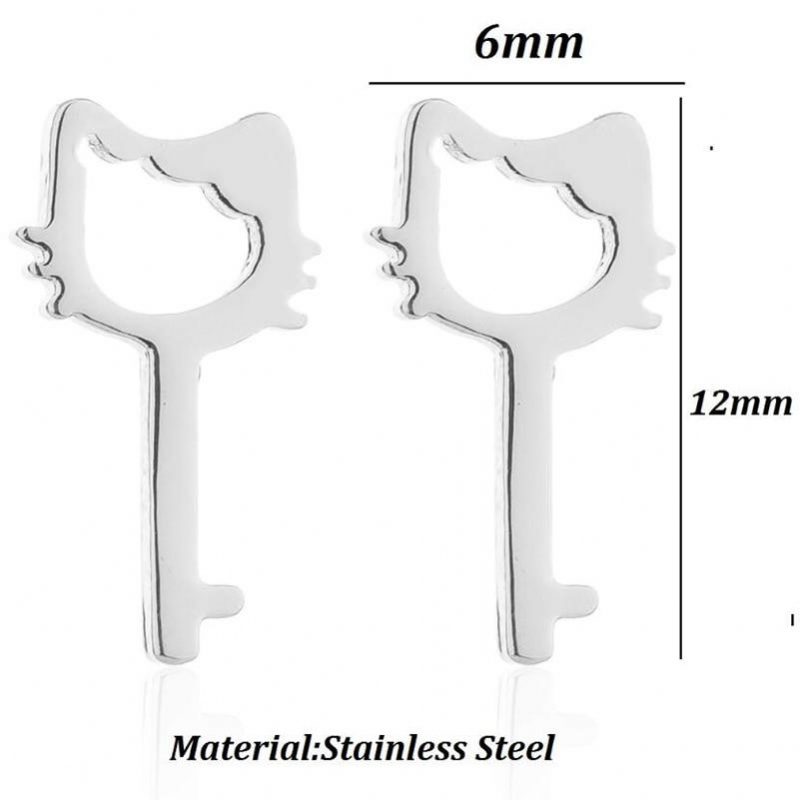 Boucles D'oreilles En Forme De Clé De Chat