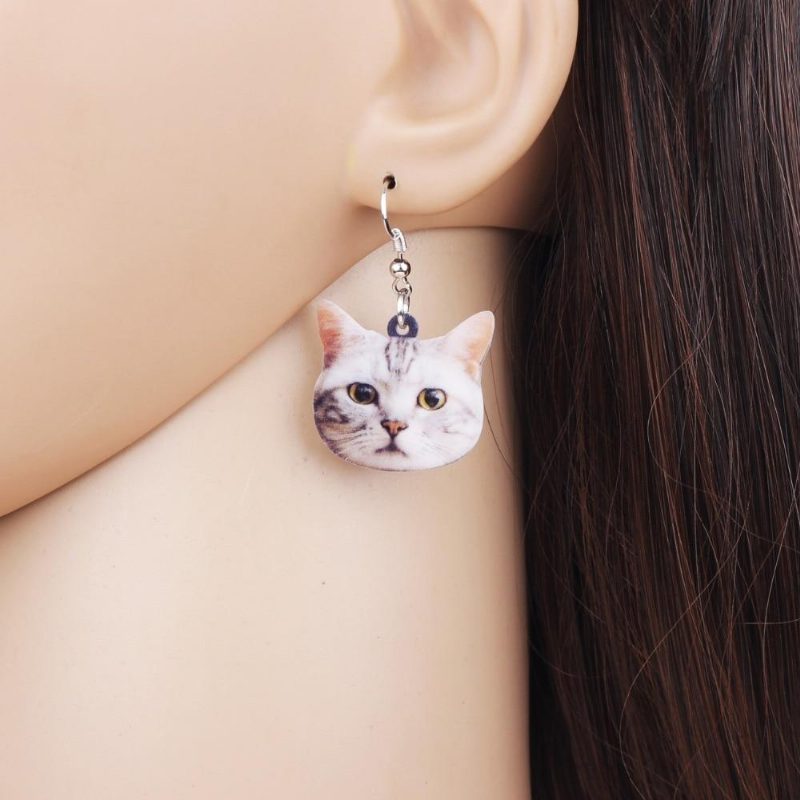 Boucles D'oreilles Mignonnes Visage De Chat