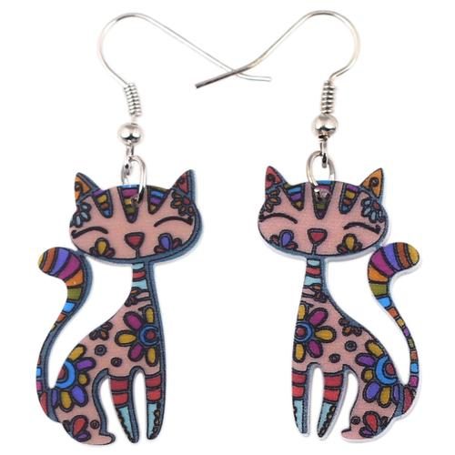 Boucles D'oreilles Pendantes Chat