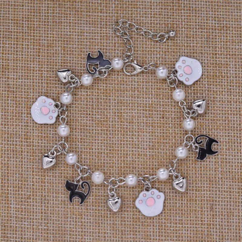 Bracelet À Breloques Griffe De Chat Perle De Chat