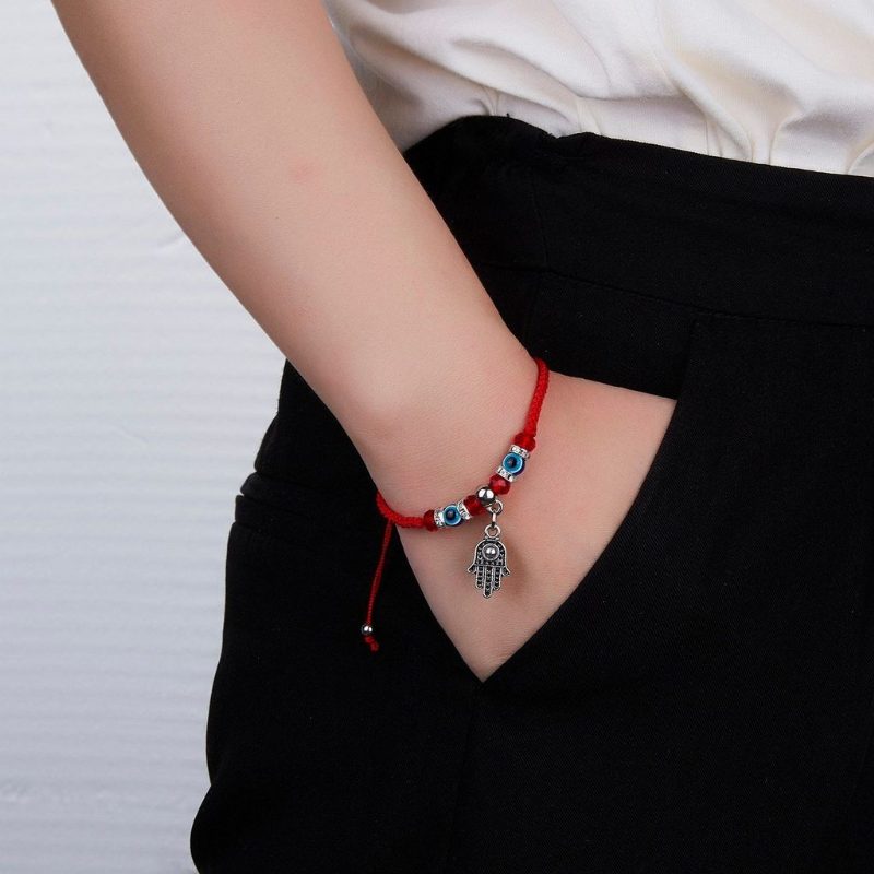 Bracelet Chat Porte-bonheur Corde Rouge