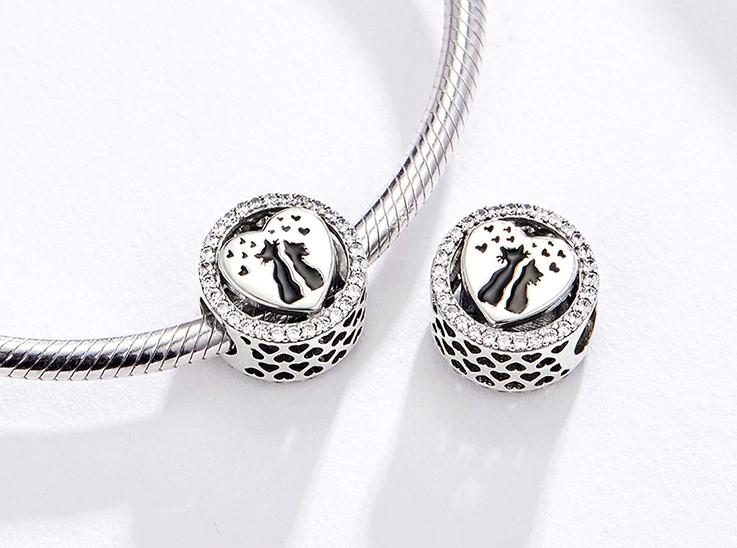 Breloque Bracelet Couple Chat