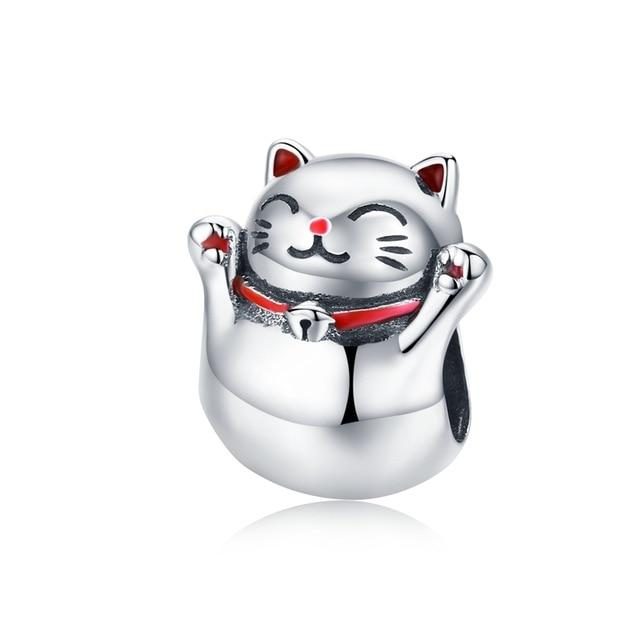 Breloque De Bracelet Chat Porte-bonheur