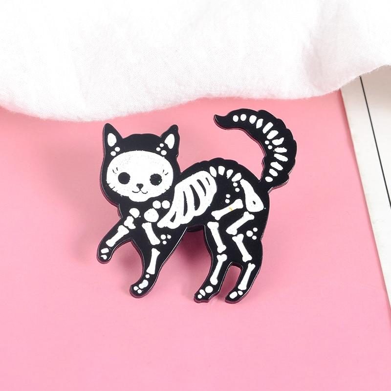 Broche De Chat Squelette De Crâne